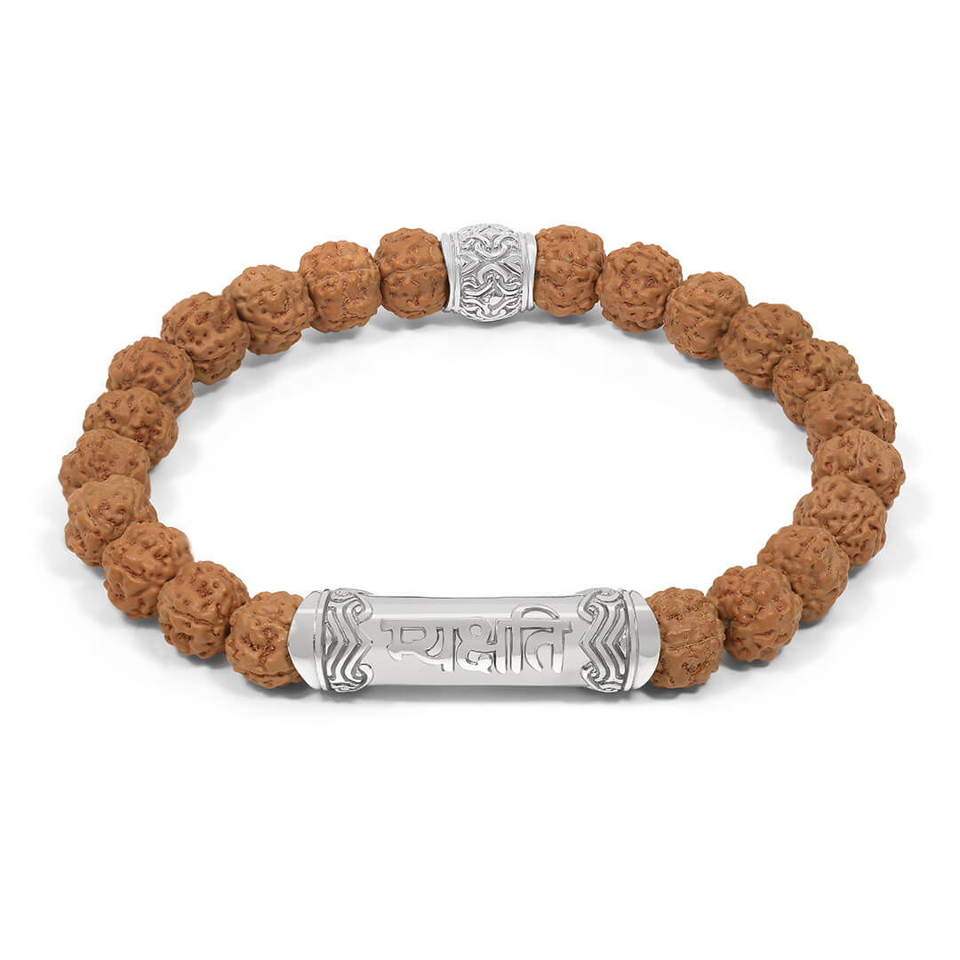 Be Present Rudraksha Mantra Bracelet (silver) 1