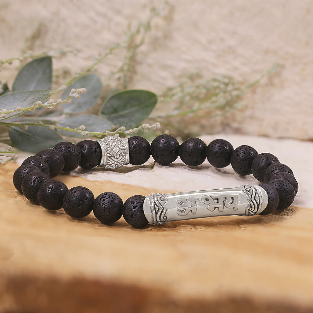 FEARLESS Sanskrit Lava Bracelet (silver brass) 9