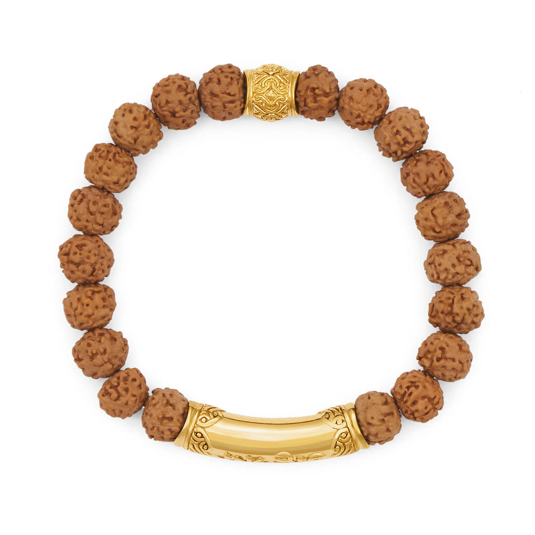 I Am Divine Love Rudraksha Mantra Bracelet (gold) 2