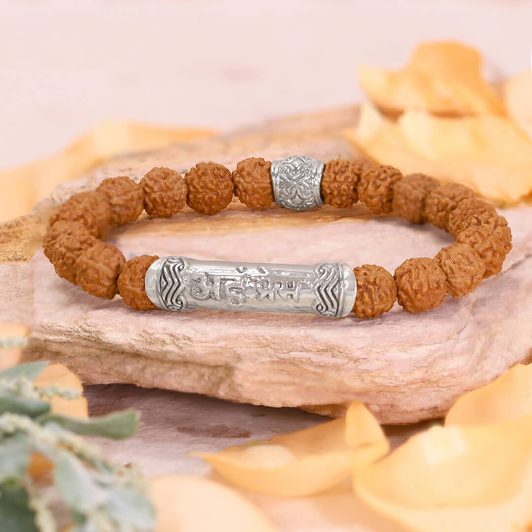 I Am Divine Love Rudraksha Mantra Bracelet (silver) 3
