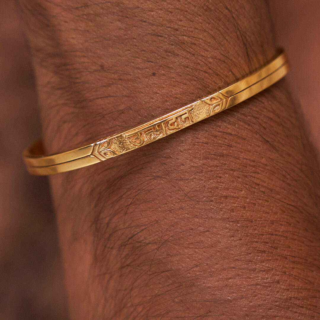 Unmandana Mantra Cuff Bracelet (Gold Brass) 15