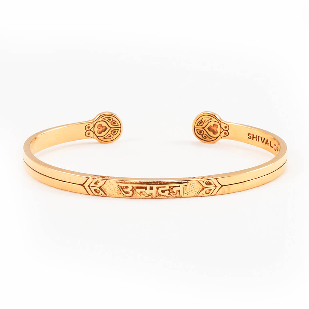 Unmandana Mantra Cuff Bracelet (Gold Brass) 2