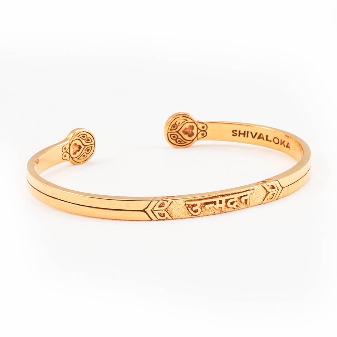 Unmandana Mantra Cuff Bracelet (Gold Brass) 4