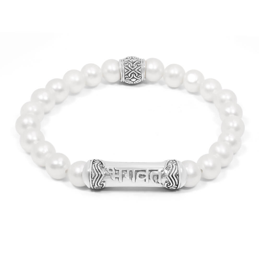 Blessed Pearl Mantra Bracelet (silver) 1