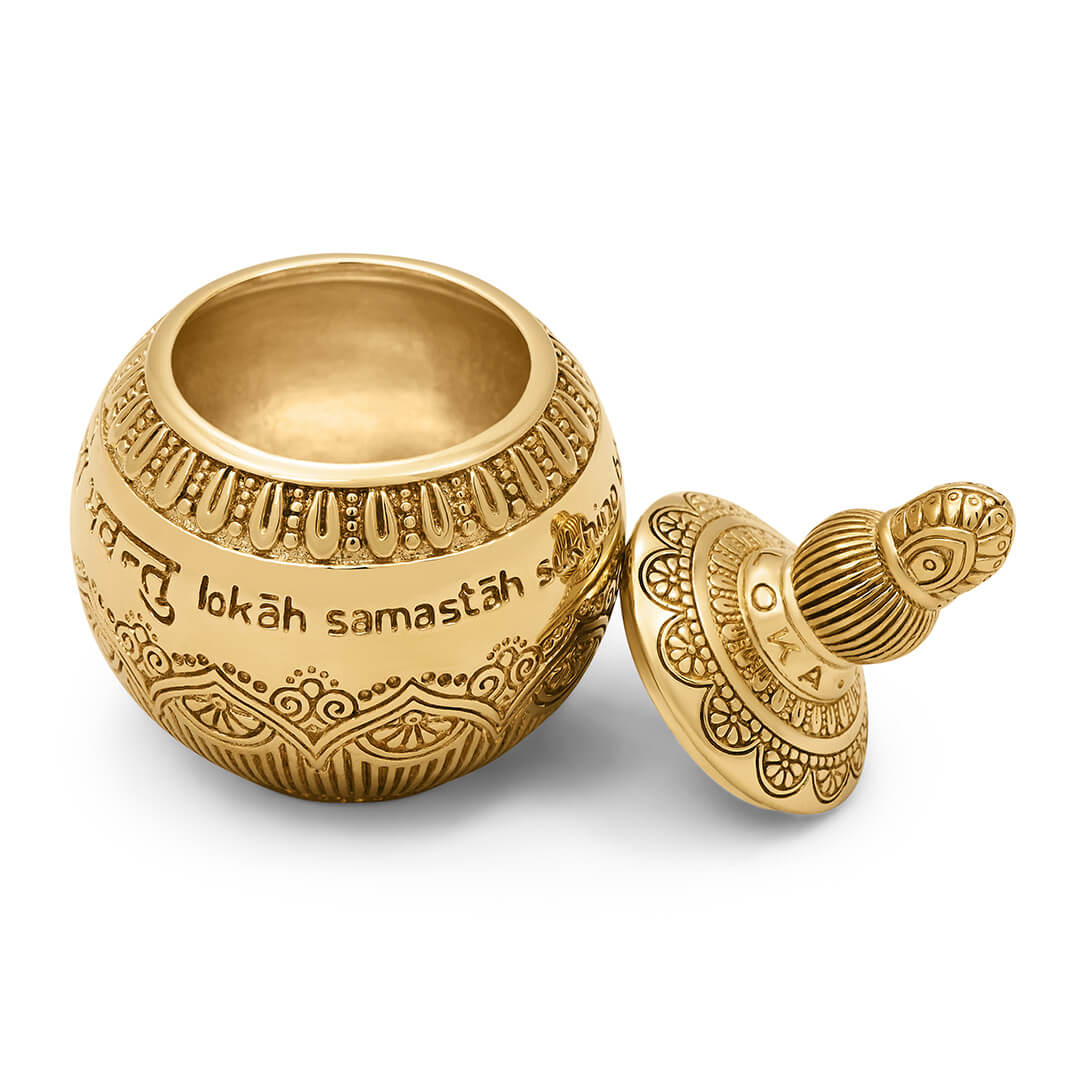 Blessing Mantra Altar Bowl (Brass) 2 – square