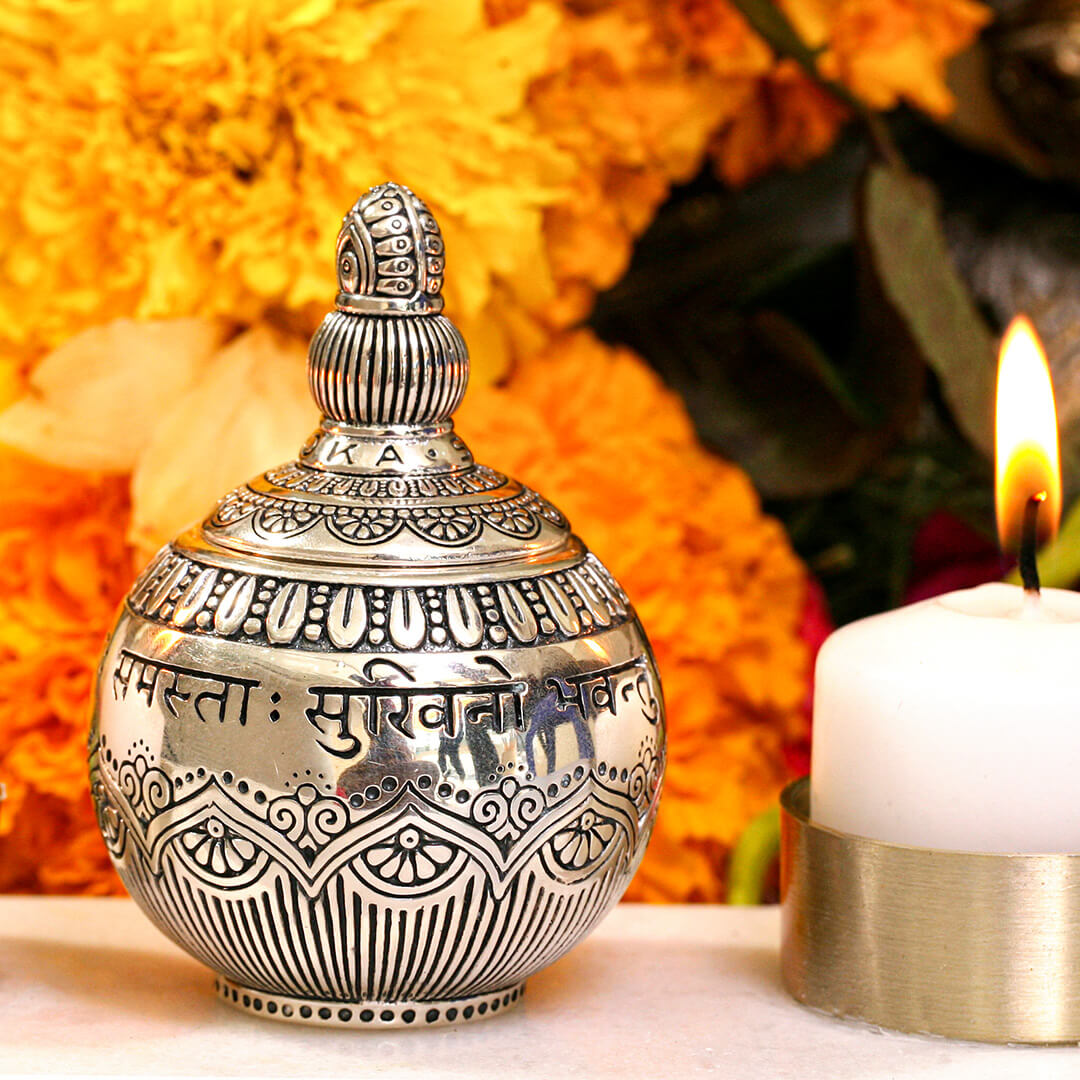 Blessing Mantra Altar Bowl (Silver) – square4
