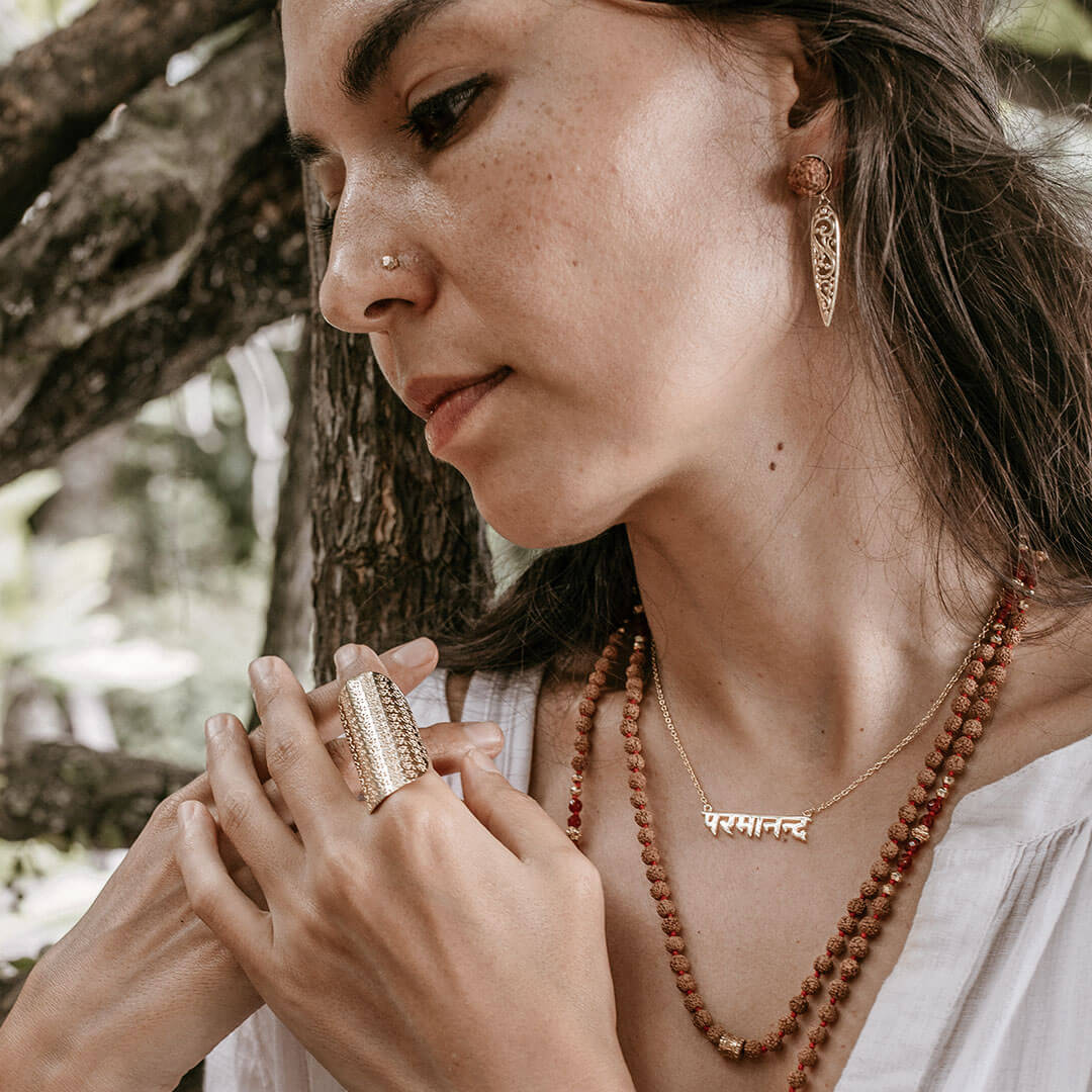 Supreme Bliss Sanskrit Necklace gold 6