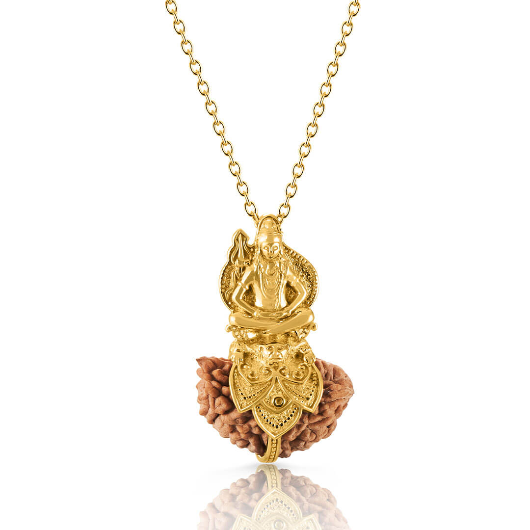 Shiva 1 Mukhi Rudraksha pendant (gold) 1