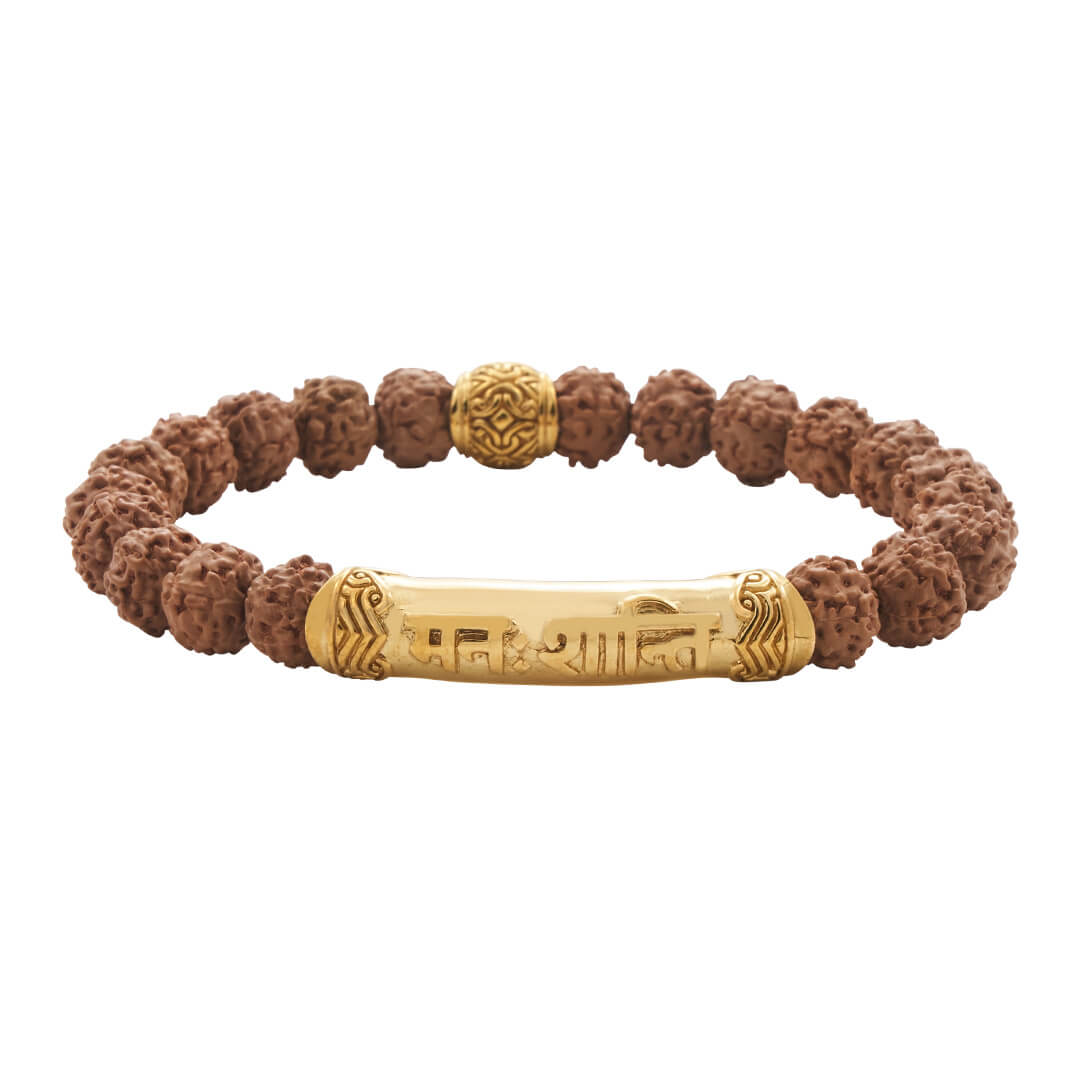 Peace of Mind Healing Mantra Bracelet (gold) 1