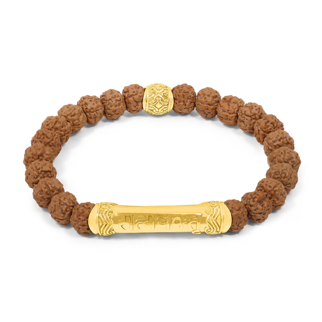 Truthspeaker Rudraksha Mantra Bracelet (gold) 1